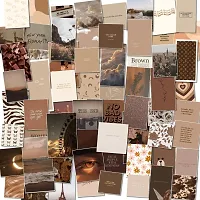 Craft Qila Peel-N-Stick Photo Wall Collage Kit 65 PCS Brown Digital Room Decor Photo Collection Small A6 Posters Stickers for Room and Wall Decoration-thumb1