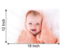 Craft Qila Paper Orange Towel Smiling Baby Poster Multicolor SIZE : 12 X 18 Inch-thumb1