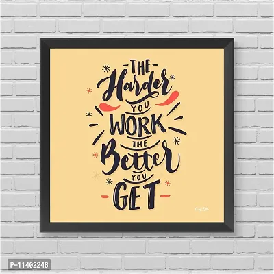 Craft Qila Harder Motivational Quotes Framed Wall Poster for OFFICE & STUDENT Study Room Decoration, Size - 8 x 8 Inches-thumb2