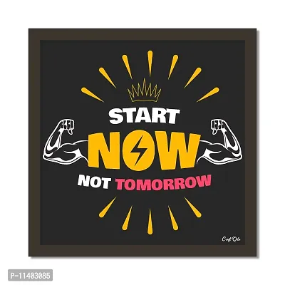 Craft Qila Start Now Motivational Quotes Framed Wall Poster for OFFICE & STUDENT Study Room Decoration, Size - 8 x 8 Inches