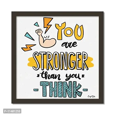 Craft Qila You Stronger Motivational Quotes Framed Wall Poster for OFFICE & STUDENT Study Room Decoration, Size - 8 x 8 Inches-thumb0