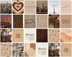 Craft Qila Peel-N-Stick Photo Wall Collage Kit 65 PCS Brown Digital Room Decor Photo Collection Small A6 Posters Stickers for Room and Wall Decoration-thumb3