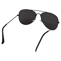 Giant Innovative - Stylish Cool and Trendy Sunglasses for men, women (Aviator - Black Lens/Black Frame)-thumb3