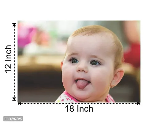Craft Qila Paper Tongue Girl Smiling Baby Poster Multicolor SIZE : 12 X 18 Inch-thumb2