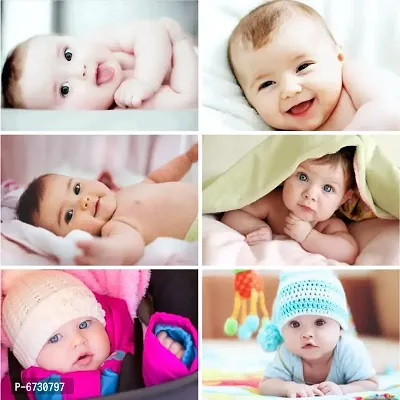 Self Adhesive Exclusive Cute Baby Posters Combo | Smiling Baby Poster | Poster for Pregnant Women | HD Baby Wall Poster for Room Decor CQ09 (Size : 45 cm x 30 cm) Pack of 6