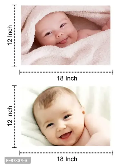 Self Adhesive Exclusive Cute Baby Posters Combo | Smiling Baby Poster | Poster for Pregnant Women | HD Baby Wall Poster for Room Decor CQ02 (Size : 45 cm x 30 cm) Pack of 6-thumb2