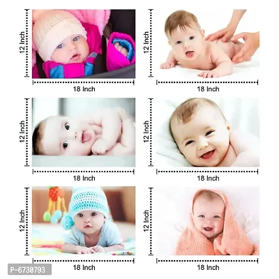 Self Adhesive Exclusive Cute Baby Posters Combo | Smiling Baby Poster | Poster for Pregnant Women | HD Baby Wall Poster for Room Decor CQ05 (Size : 45 cm x 30 cm) Pack of 6-thumb2