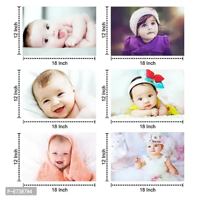 Self Adhesive Exclusive Cute Baby Posters Combo | Smiling Baby Poster | Poster for Pregnant Women | HD Baby Wall Poster for Room Decor CQ06 (Size : 45 cm x 30 cm) Pack of 6-thumb2