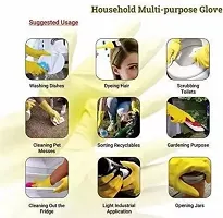 Reusable Rubber Hand Gloves Stretchable Gloves for Washing Cleaning Kitchen Garden 1Pair Any Color-thumb3