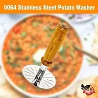 Classic Stainless Steel Potato Masher Pav Bhaji Masher With Wooden Handle Stainless Steel Masher Pack Of 1-thumb1