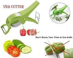 2 in 1 Vegetable  Fruit Multi Cutter  Cutter Sharp Stainless Steel 5 Blade Vegetable Cutter with Peeler (Pack of 2)-thumb1