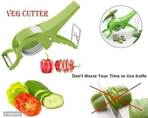 2 in 1 Vegetable  Fruit Multi Cutter  Cutter Sharp Stainless Steel 5 Blade Vegetable Cutter with Peeler (Pack of 2)-thumb2