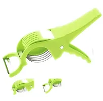 2 in 1 Vegetable  Fruit Multi Cutter  Cutter Sharp Stainless Steel 5 Blade Vegetable Cutter with Peeler (Pack of 2)-thumb2