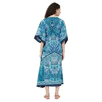 Trendif Women's Blue Multicolor Faux Crepe Digital Print Long Kaftan - 4278XS-thumb4