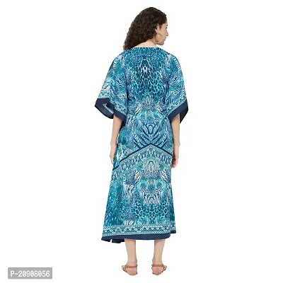 Trendif Women's Blue Multicolor Faux Crepe Digital Print Long Kaftan - 4278XS-thumb5