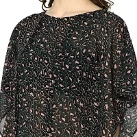 Trendif Women's Green Polyester Georgette Printed Top - 3812-thumb4