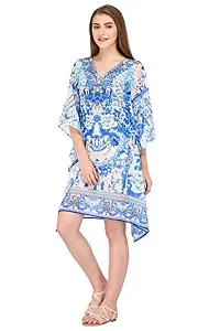 Trendif Women's Faux Georgette Blue Digital Print Kaftan (3325)-thumb1