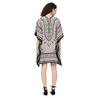 Trendif Women's Grey Faux Crepe Digital Print Kaftan Dresses with Pockets, XS-5XL, Regular to Plus Size-thumb3