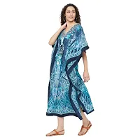 Trendif Women's Blue Multicolor Faux Crepe Digital Print Long Kaftan - 4278XS-thumb2