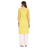 Trendif Women's Polyester Lurex Solid Print Yellow Kurta/Kurti - K3516-thumb4
