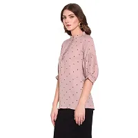 Trendif Women's Pink Polyester Moss Polka Dot Print Top - (3551)-thumb1