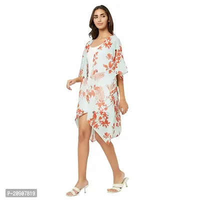 Trendif Women Orange Floral Printed Open Front Shrug-thumb2