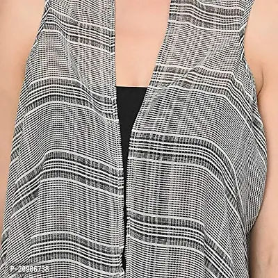Trendif Women's Grey Faux Georgette Printed Shrug (3452)-thumb5