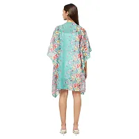 Trendif Blue Open Front Multicoloured Floral Printed Women Shrug-thumb3