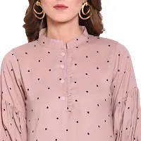 Trendif Women's Pink Polyester Moss Polka Dot Print Top - (3551)-thumb4