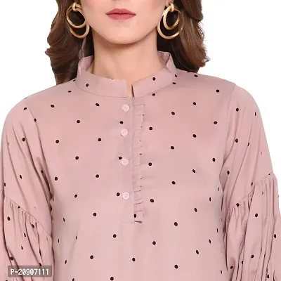 Trendif Women's Pink Polyester Moss Polka Dot Print Top - (3551)-thumb5