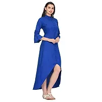 Trendif Women's Rayon Solid Royal Blue Kurti/Kurta (3484)-thumb2