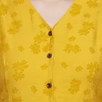 DECHEN Women's Floral Print Sleeveless V-Neck Yellow Peplum Top-thumb4
