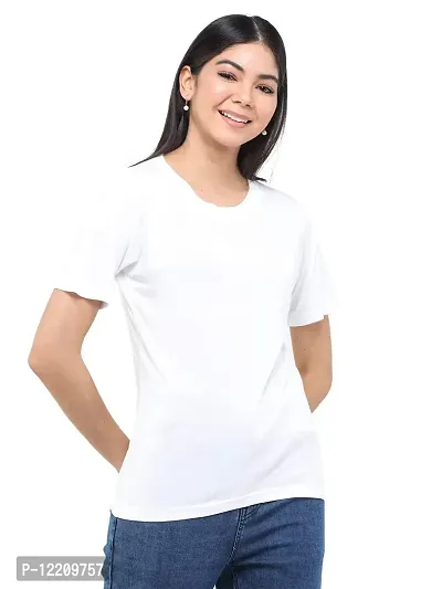 DECHEN Women Round Neck Solid Short Sleeves Casual T-Shirt-thumb0