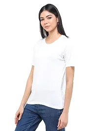 DECHEN Women Round Neck Solid Short Sleeves Casual T-Shirt-thumb1
