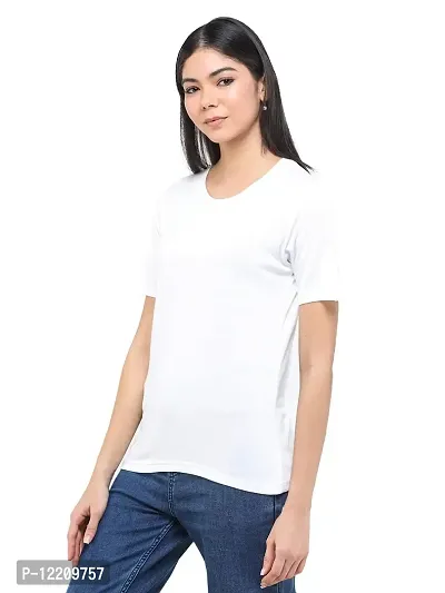 DECHEN Women Round Neck Solid Short Sleeves Casual T-Shirt-thumb2