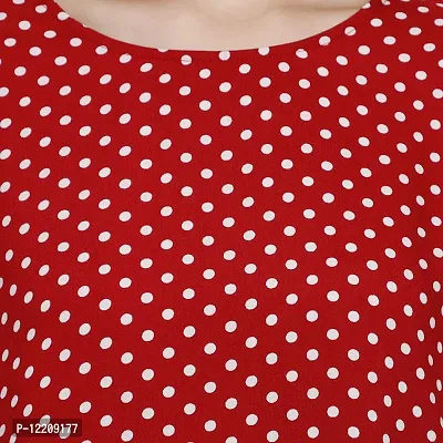 DECHEN Women's Polka Print Full Sleeves Round Neck Top-thumb5