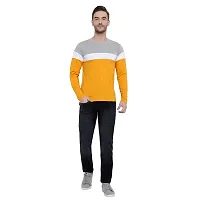 Devilsons Color Block Men Round Neck Multicolor T-Shirt (Musturd Yellow, Medium)-thumb4