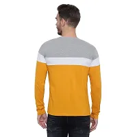 Devilsons Color Block Men Round Neck Multicolor T-Shirt (Musturd Yellow, Medium)-thumb1