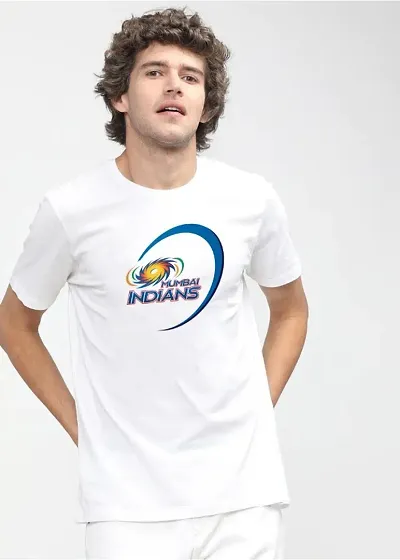 Stylish Polyester  IPL Printed Round Neck T-Shirt For Men