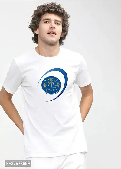 Stylish Polyester Printed Round Neck T-Shirt For Men-thumb0