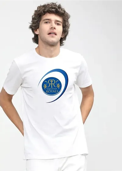 Stylish Polyester IPL Printed Round Neck T-Shirt For Men