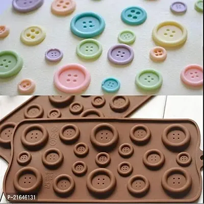 Amos Silicone 19 Cavity Big and Small Button Shape Chocolate Mould Pack of 1