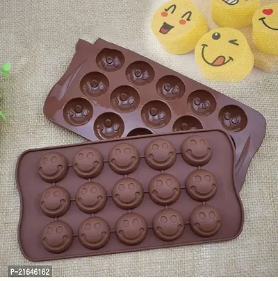 NOHUNT Silicone Mold Smiley Round Face Emoji Mould for Chocolate Jelly Candy 1pc-thumb0