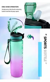 Water Bottle - Water Bottle, Leakproof Durable Water Bottle, Motivational Water Bottle For Gym - 1 Litre Sipper Water Bottle (Multi Colour)-thumb2