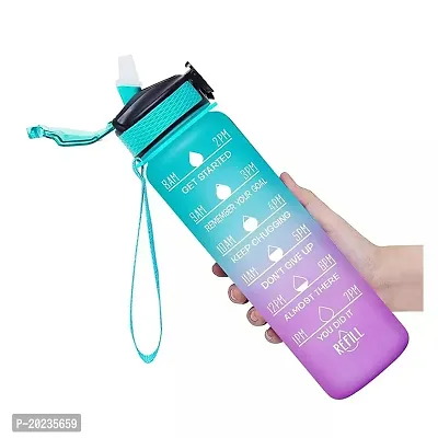 Water Bottle, Leakproof Durable Water Bottle, Motivational Water Bottle For Gym - 1 Litre Sipper Water Bottle (Multi Colour)