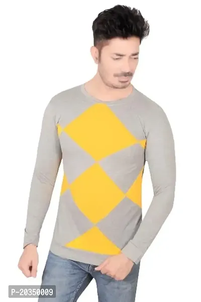 T Shirt for Men Full Sleeve (Medium, Grey)-thumb0