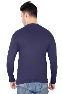 T Shirt Full Sleeve (Medium, Navy Blue)-thumb1