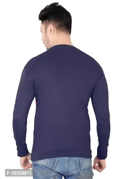 T Shirt Full Sleeve (Medium, Navy Blue)-thumb2