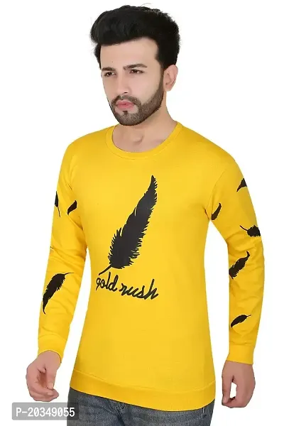 Casual Men's T Shirt (Large, Yellow)-thumb3