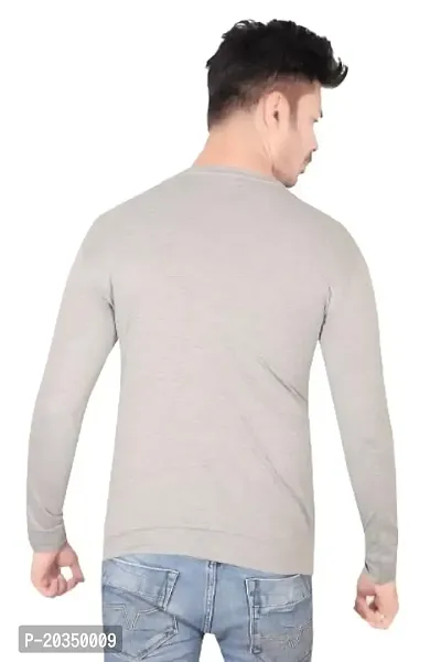 T Shirt for Men Full Sleeve (Medium, Grey)-thumb4